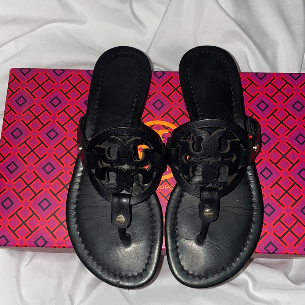Black Tory Burch Miller Sandals